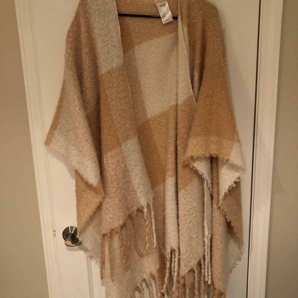 Free People fringe shawl sweater